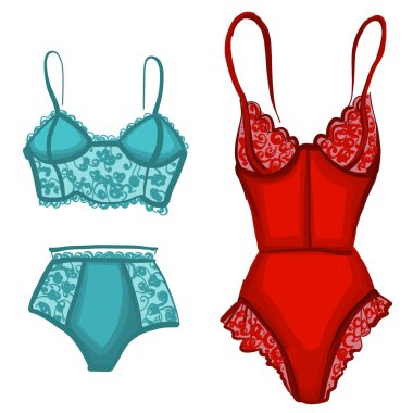Kadın için iç çamaşırı vektör ayarla