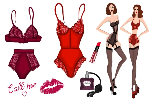 Imagens vetoriais de lingerie — Vetor de Stock