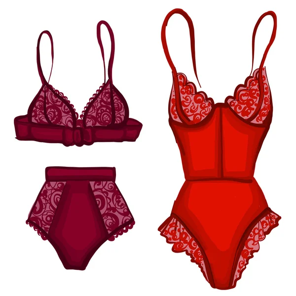 Kadın için iç çamaşırı vektör ayarla