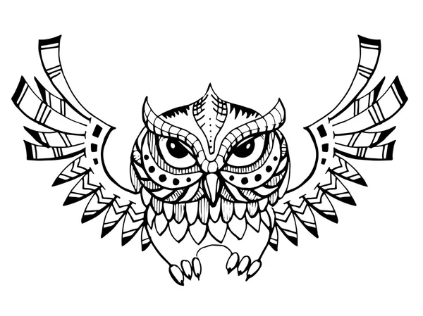 Flying owl illustration — Stock Photo, Image