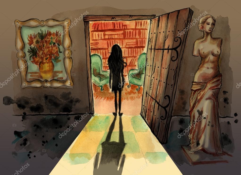 Little Girl Standing In Front Of Open Doors Stock Photo By C Ssplajn