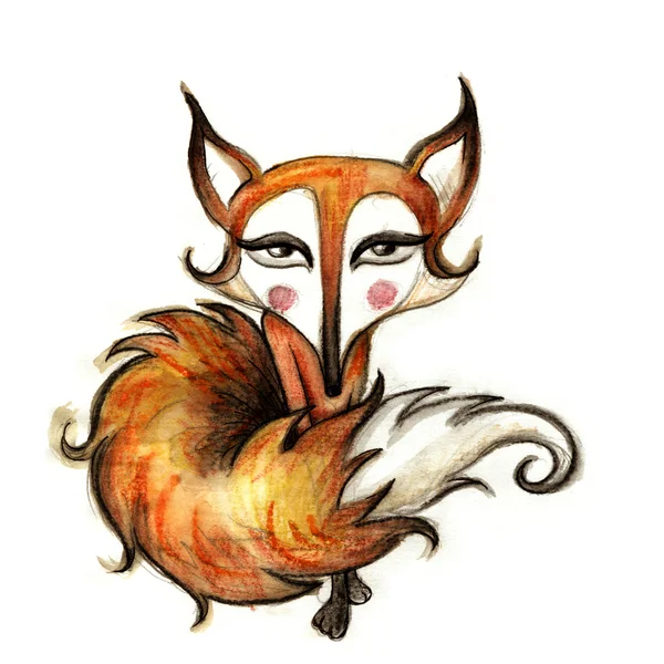 Seductive fox illustration — Stock Photo, Image