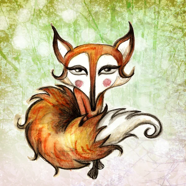 Seductive fox illustration — Stock Photo, Image