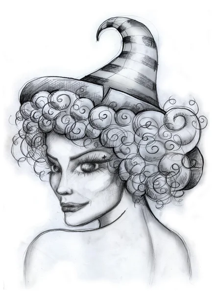 Pretty Witch Portrait — Stock Photo, Image
