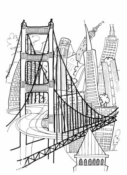 Ilustração de São Francisco — Fotografia de Stock