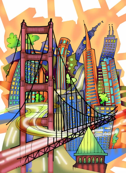 San Francisco illüstrasyon