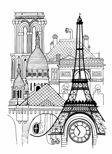 巴黎插画绘图 — 图库照片