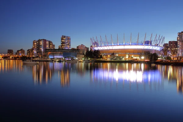 วิวพาโนรามาไปสนามกีฬา BC Place แวนคูเวอร์, แคนาดา — ภาพถ่ายสต็อก