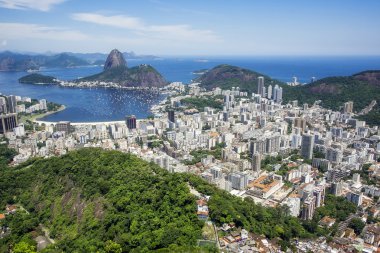 Sugarloaf dağ ve Rio de Janeiro cityscape, Brezilya