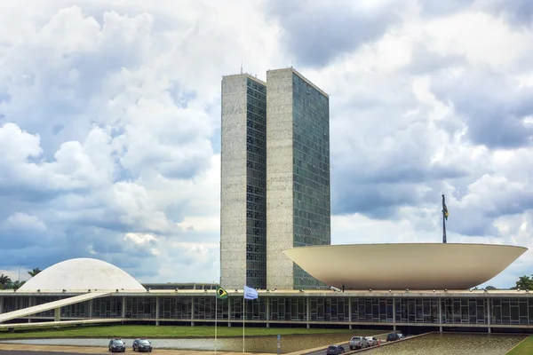 Edificio del Congreso Nacional de Brasil en Brasilia, Brasil — Foto de Stock