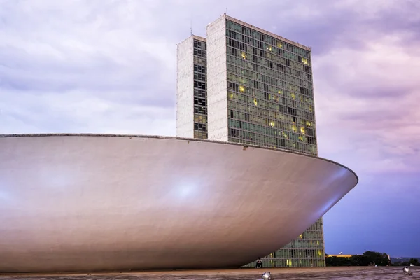 Brazylijski Narodowy Kongres budynku w Brasilia, Brazylia — Zdjęcie stockowe