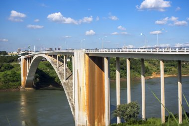 View of Friendship Bridge Connecting Brazil and Paraguay clipart