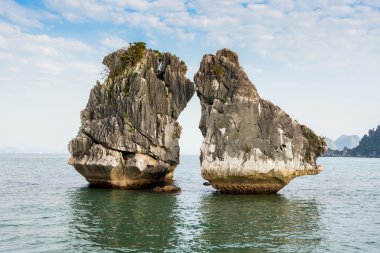 The Kissing Rocks in Halong Bay, North Vietnam. clipart