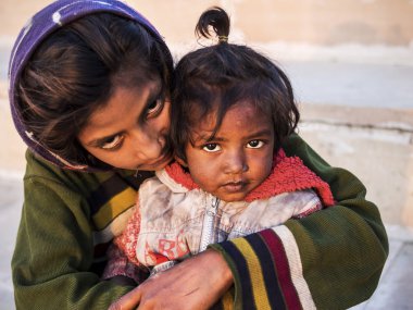 Pushkar Rajasthan, Hindistan Hint sokak çocukları