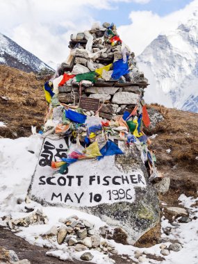 Memorial dağcı Scott Fischer Everest ana kampı Trek, Nepal