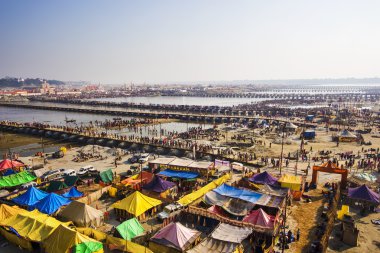 Aerial View of Kumbh Mela Festival in Allahabad, India clipart