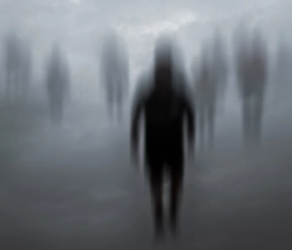 Blurred mysterious people walking — Stock Photo, Image