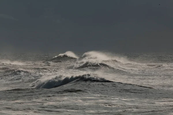 Noord Portugese Kust Een Ruwe Zee Dag Met Sterke Golven — Stockfoto