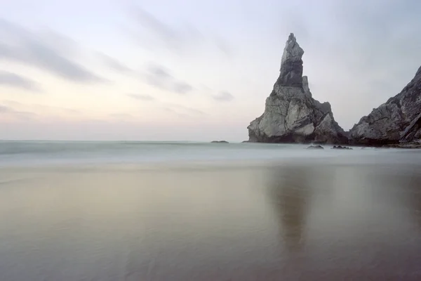 Praia Ursa Anochecer Larga Exposición Sintra Cascais Portugal Amalog Película — Foto de Stock