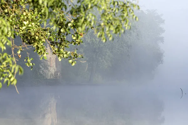 Ave River Wassermühle Nebliger Morgendämmerung Nördlich Von Portugal — Stockfoto
