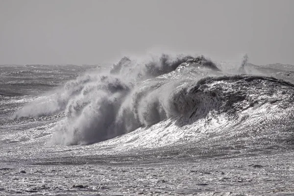 Stormachtige Stormvloedgolf Noord Portugese Kust — Stockfoto