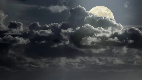 Bulutlu Dolunay Gecesi Manzarası — Stok fotoğraf