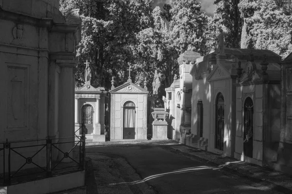 Antiguo Cementerio Europeo Filtro Infrarrojo Usado — Foto de Stock