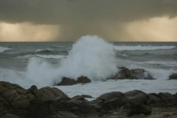 Rainy Seascape Big Storm Sunset — Stock Photo, Image