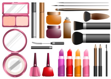 kozmetik güzellik araç vektör çizim ayarla