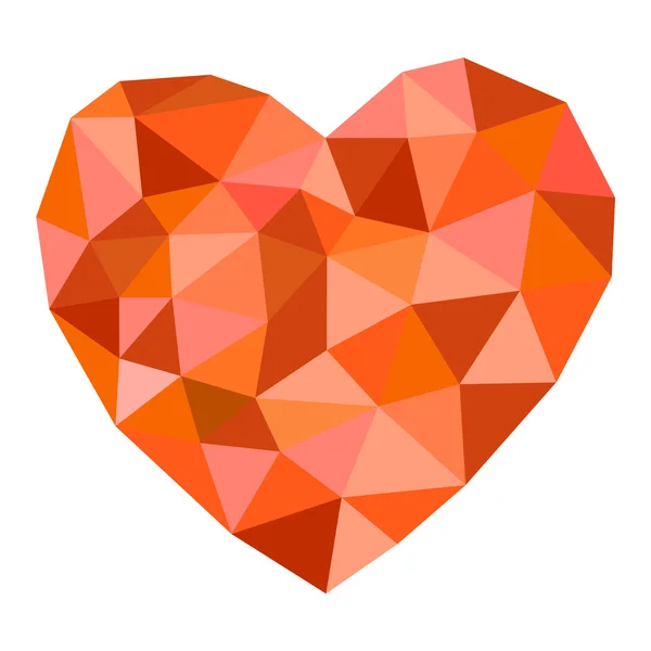 Beautiful orange edge heart shape,on white background — Stock Vector