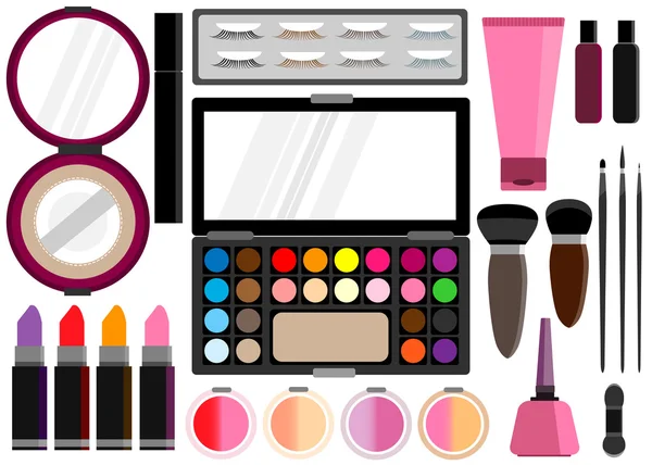 Cosmetica set bellezza strumento vettoriale illustrazione — Vettoriale Stock