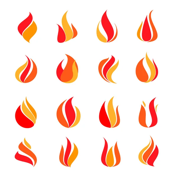 Icon set fire, vector illustration — Stock Vector