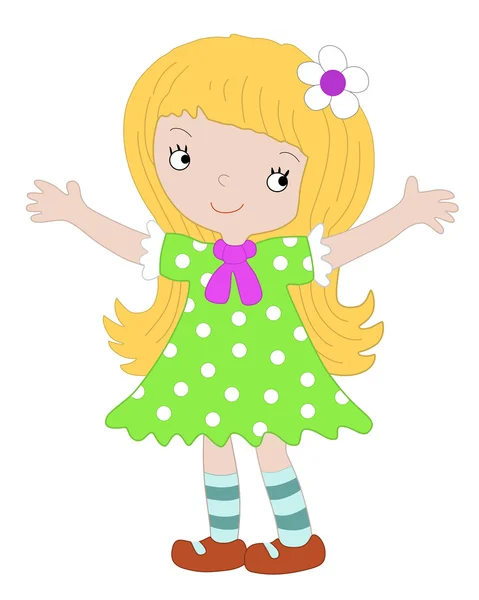 The girl in a green dress Vector Graphics