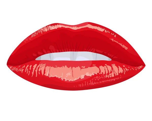 Vector red sexy female lips — Stock Vector