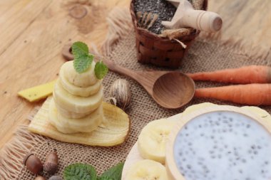 Chia tohumu süt ve muz lezzetli