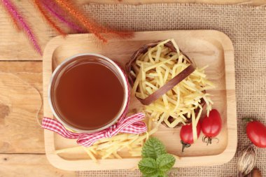 Zencefil çayı ve taze zencefil.