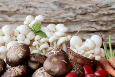 Yemek pişirmek için sebze ve mantar