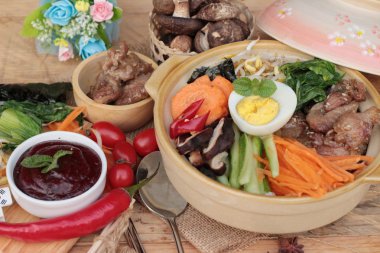 Bibimbap Kore gıda lezzetlidir.