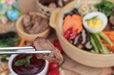 Bibimbap Kore gıda lezzetlidir.