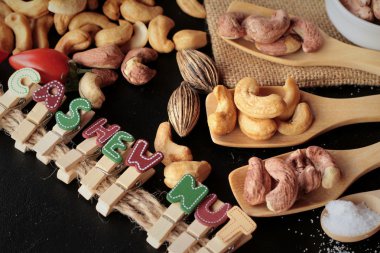 Kaju fıstığı lezzetli tuz ile kavrulmuş