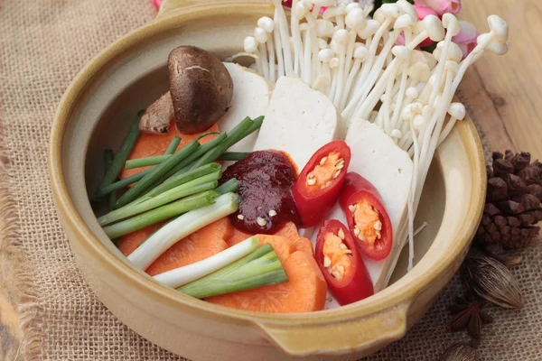 Hacer sopa de tofu coreana deliciosa — Foto de Stock