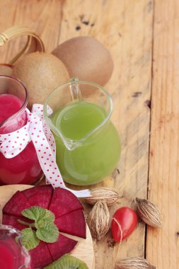 Pancar suyu ve kivi suyu lezzetli