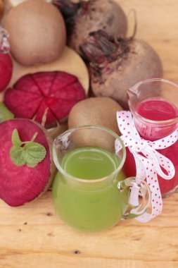 Pancar suyu ve kivi suyu lezzetli