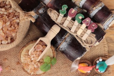 Şeker kamışı ve doğadan taze kamışı