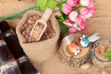 Şeker kamışı ve doğadan taze kamışı