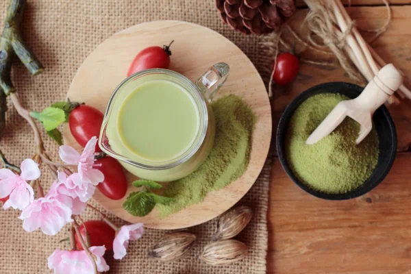 Matcha Groene thee en groene thee poeder — Stockfoto