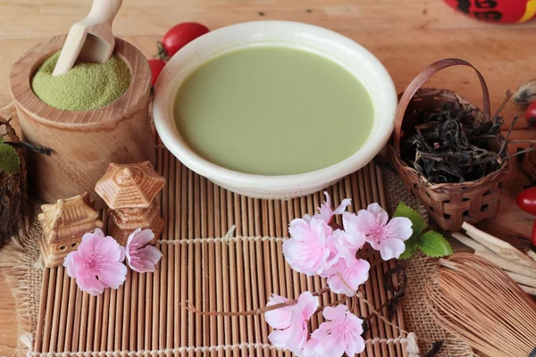 Japán matcha zöld tea és zöld tea por — Stock Fotó