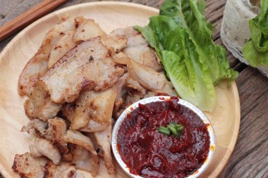 ızgara domuz eti Kore gıda lezzetlidir