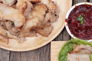 ızgara domuz eti Kore gıda lezzetlidir