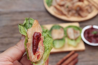 ızgara domuz eti Kore gıda lezzetlidir